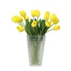 Decoratieve bloemen 15 stcs 34 cm pu real touch tulip kunstmatige bloemboeket voor bruiloft kerstjaar feest home tuin decor nep