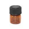 100pcs / boîte en papier 1 ml 2 ml Amber mini bouteilles en verre Affichage d'huile essentielle 1cc 2cc Small Perfume Brown Sample Container Livraison gratuite Pdje