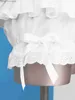 Kvinnors shorts kvinnor sommar lolita stil shorts spets trim lager ruffle bloomers bowknot frilly trosor fasta färg shorts pumpa pantsl231222