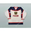 Niestandardowe Vishnevski 5 Rosja White Hockey Jersey New Top Sched S-M-L-XL-XXL-3XL-4XL-5XL-6XL