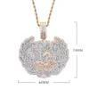 HBP Iced Out Bling CZ Letter Road Runna Pendant Collier Cumbic Zirconia Two Tone Color Badge Charm Men Men Hop Hop Bijoux 220250C