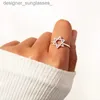 Anneaux de bande Monkton Ring Silver 925 Star Jewelry Fashion Hexagonal Star Silver Rings pour femmes Birtay Gift Platinum Plated Ring Anillol231222