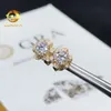 Femmes de conception classiques Boucles d'oreilles en arrière VVS MISSANITES DIAMANT DIAMENT GOLAGE CLUPER SIGHT SIGHT SIGHTER