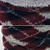 Scarves Winter Warm Thicken Neck Warmer Women Plush Geometric Pattern Knitted Ring Scarf Outdoor Windproof Soft Pullover Collar