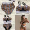 Bikinis Set Designer Bikini Badebekleidung y Split Stahl große Brust Taille karierte Frauen Badeanzug FVLC Drop Lieferung Sport im Freien Swimmi Dholf