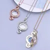 Pendanthalsband 1 st Hip Hop Music Note Glass Living Locket Handgjorda klara flytande bild Medaillon Chain Collares smycken