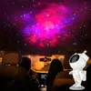 Nattljus astronautprojektor lampa projektion Led Light Spaceman Table Starry Color Change for Baby Bedroom Decoration226U