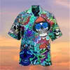 Chemises décontractées pour hommes Summer Hawaiian Sunflower Résumé Prints graphiques Vintage Hippie Turndown Holiday Short Sleeve