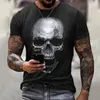 Men's T Shirts Summer Skull 3D Print T-Shirts Streetwear Horror Men Women Fashion Oversized Short Sleeve Shirt O-Neck Kids Tees Tops