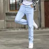 2023 Lente Zomer Heren Hemelsblauw Slanke Stretch Jeans Klassieke Stijl Mode Toevallige Denim Broek Mannelijke Merk Broek 231222