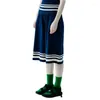 Pantaloni da donna IMAKOKONI2023 Originale Summer Sailor Blue Blue Gamba intrecciata Shorts 234124