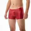 Calzoncillos lisos silky boxer resúmenes hombres sexy de nylon