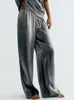 Pantaloni da donna 2024 Autunno Donne Shine Giacca Pantaloni Set Fashi