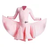 Scene Wear Children's Latin Dance Dress Kids Costumes Girls Mid-Sleeves V-Neck Split Top Skirt Ballroom SL5153