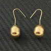 Dangle Earrings Gold Color Fashion Round Stainless Steel Jewelry Simple Water Drop Ball For Woman Grils Personality E16ZBXAJ