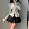 Jupes houzhou jupe plissée avec short femme sexy haute taille blanc irrégulier noir a-line gyaru tennis mini école l231222