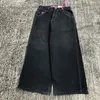 Jeans pour femmes mode esthétique Modèle géométrique vintage décontracté brodé Y2K Baggy 2023 HARAJUKU Gothic Mom Pantal