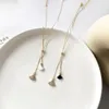 Collier de mode chaîne mince avec collier pendentif gingkgo