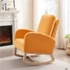Woonkamer meubels schommelstoel halverwege de eeuw moderne fauteuil gestoffeerd hoge achterkant accent glider rocker oranje drop levering home g dhuji