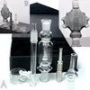 Un ensemble !! Boîte-cadeau de haute qualité deux fonctions kit en verre bong inversé en titane inversé Clip plastique avec bol à huile en verre bang