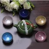 Teaware Sets CJ258 High Quality 7 Pcs/lot China Dehua Colorful Ceramic Cup Binglie Tea Beautiful Environmental Protection