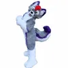 2024 Nouveau costumes de mascotte de chien gris huksy