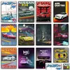 Картины 80 -х Steam Neon Light Canvas Painting JDM Автор и картина эстетическая украшение гольф Gtr Art Art Artive City Living DHVXD