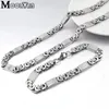 Moorvan -sieraden Set voor mannen cadeau koel zilveren kleur ketting link ketting set armband man mode stijl vierkant gevormd VJS002 231221