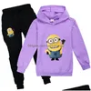 Clothing Sets Funny Cartoon Cute Minions Baby Winter Clothes Print Kawaii Toddler Boys Girl Fall Kids Yellow Outfit 201127 Drop Deli Dho9G