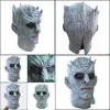 Maski imprezowe Gra filmowa Thrones Night King Mask Halloween Realistic Scary Cosplay Costume Lateks Adt Zombie Props T200116 Drop dostarczenie dhvnb