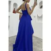 Casual Dresses Elegant Fashion Sleeveless High midja Hollovera ut Ruffle Slit Evening Floor Length Dress Prom Gown Sexig Women Corset Party