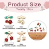 Charms 40Pcs/Box Golden Alloy Pendants Cute Cherry Charms with Glass Rhinestone for DIY Jewelry Making Necklace Earrings Accessories 231222