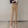 Kvinnor Pants Women Pencil Autumn High midja Ladies Office Byxor Casual Female Slim BodyCon Elastic Pantalones Mujer Q600