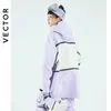 Vector ski wear suéter con capucha para mujeres tendencia reflectante de esquí de esquí engrosado y equipos de esquí impermeables traje de esquí Mujeres 231221