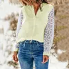 Women's Blouses Fashion Lace Flower Patchwork Business Shirts Women Office Lady Work Summer 2023 Long Sleeve V-neck Casual Tunics Tops