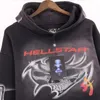 Hellstar Hoodies Tracksuit Flame Skeleton tvättade gamla tröjor Vintage Street Pants Overized Men Women Hell Star Hoody 231221