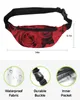 Waist Bags Valentine'S Day Red Rose Flower Bag Women Men Belt Large Capacity Pack Unisex Crossbody Chest