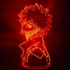My Hero Academia Dabi Figurer 3D Anime Lamp Nightlight Model Toys Boku No Hero Academia Dabi Figurine Collection Led Toy267L
