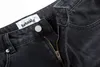 Geschilderde gewassen zwarte jeans voor heren, rechte wijde, casual cargobroek, oversized denimbroek