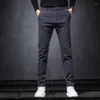 メンズパンツウィンターストレートフリーススリムシンプルシンプルな暖かいオフィスビジネスカジュアル韓国男性ベルベットズボンブラックグレー