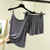 Vêtements de nuit pour femmes fdfklak modal deux pièces sans manche grande taille mode 2pcs pyjamas pour fille nocturne 2023 pyjamas