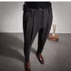 Men's Pants Classic Suit For Men Spring Summer Mens Dress High Waist Stretch Trousers Male Business Casual Black A67