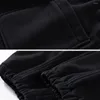 Calça masculina de luxuoso calça de moletom com calça elástica da cintura com faixa para o inverno do outono