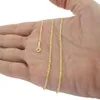 14K Gold amarelo Solid Solid 2mm fino feminino figaro Chain Link Colar 18 309V