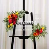 Flores decorativas 19.6in 2pcs Artificial Flower Swag Floral Garland Wedding Arch Kit para Sign Rustic Deco