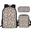 Herren Hoodies 3PCS Frisch kleiner Daisy -Print -Schultasche Set mit Mittagsbleistift Teenager -Jungen -Mädchen -Schüler für Freizeitrucksäcke