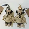 Trench-Coat Bear Designer Keychain pour femmes Thomas Mens Luxury Keyring Sac en acier inoxydable Lettre B Charme Classic Fashion Key Chains Key Holder