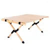 Camp Furniture Outdoor Portable Camping Picnic Equipment Solid Wood Folding Table Children Travel Beach Simple Egg Roll