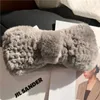 Winter fur headbands for women knitted rex rabbit scarf real head wrap ear warmer est fashion hairband 231221