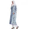 Abbigliamento etnico Donne musulmane Stampa floreale islamica Cotton Abaya Kaftan Shirt sciolti abiti Arabo Abete Arabo Preghiera Ramadan Vestidos M-XL